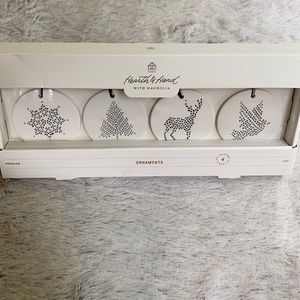 Hearth & Hand 4 Piece Set Porcelain Ornaments